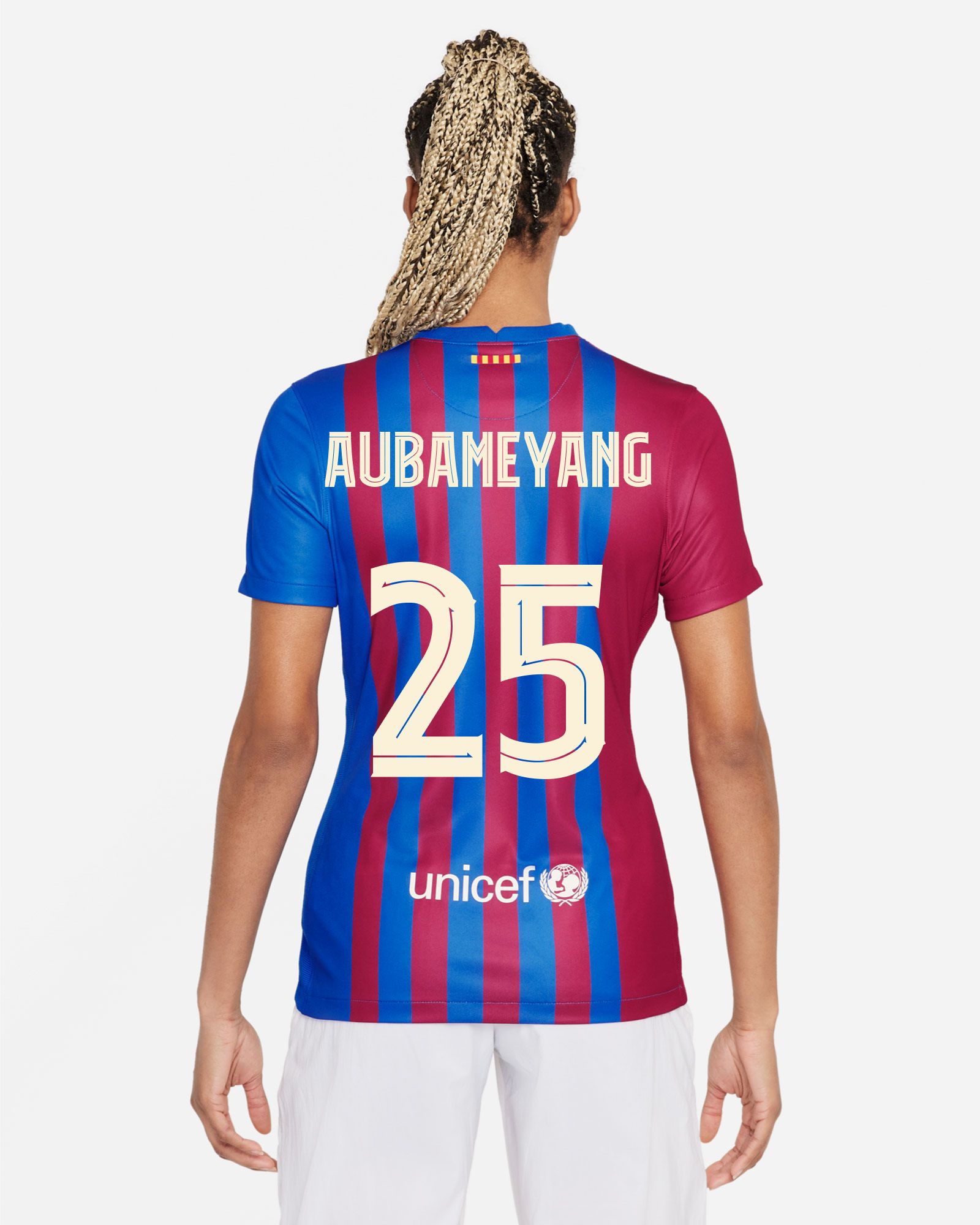 Camiseta 1ª FC Barcelona 2021/2022 Aubameyang para mujer - Fútbol Factory