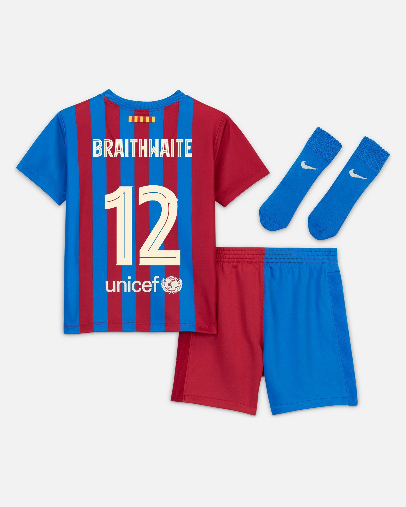 Miniconjunto 1ª FC Barcelona 2021/2022 Braithwaite - Fútbol Factory