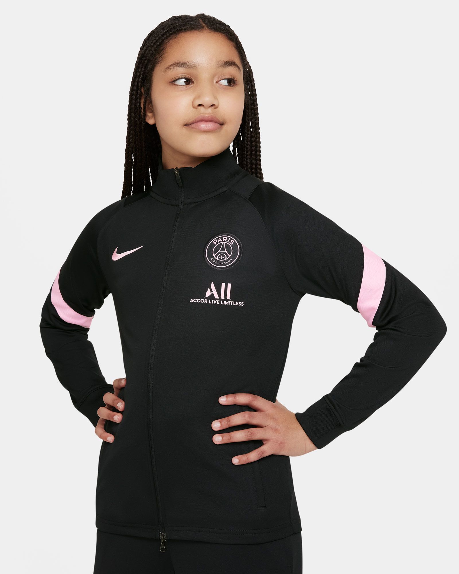 Chándal PSG 2021/2022 Con Capucha Niño Kit Negro - Camisetasdefutbolshop