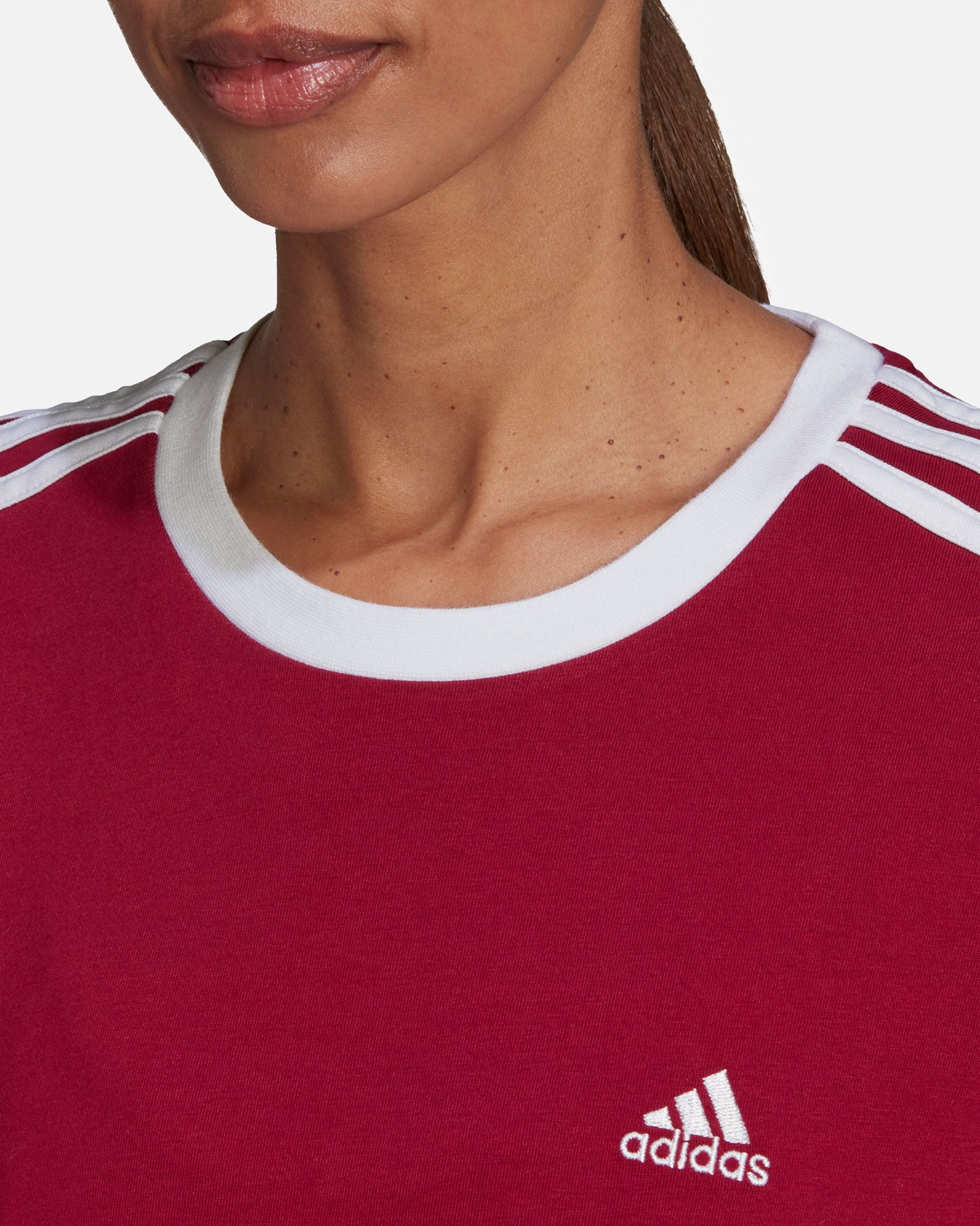 Conjunto Adidas Essentials 3S Mujer Rojo