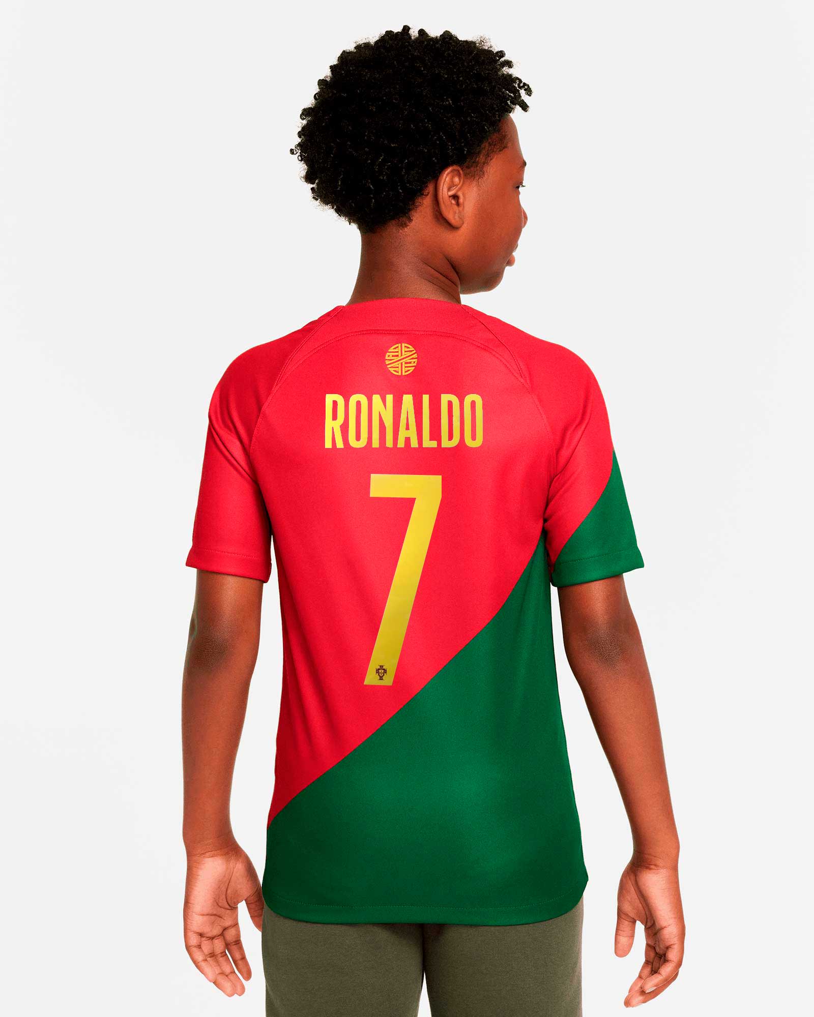 Camiseta 1ª Portugal para el Mundial Qatar 2022 de Cristiano Ronaldo para  Niño