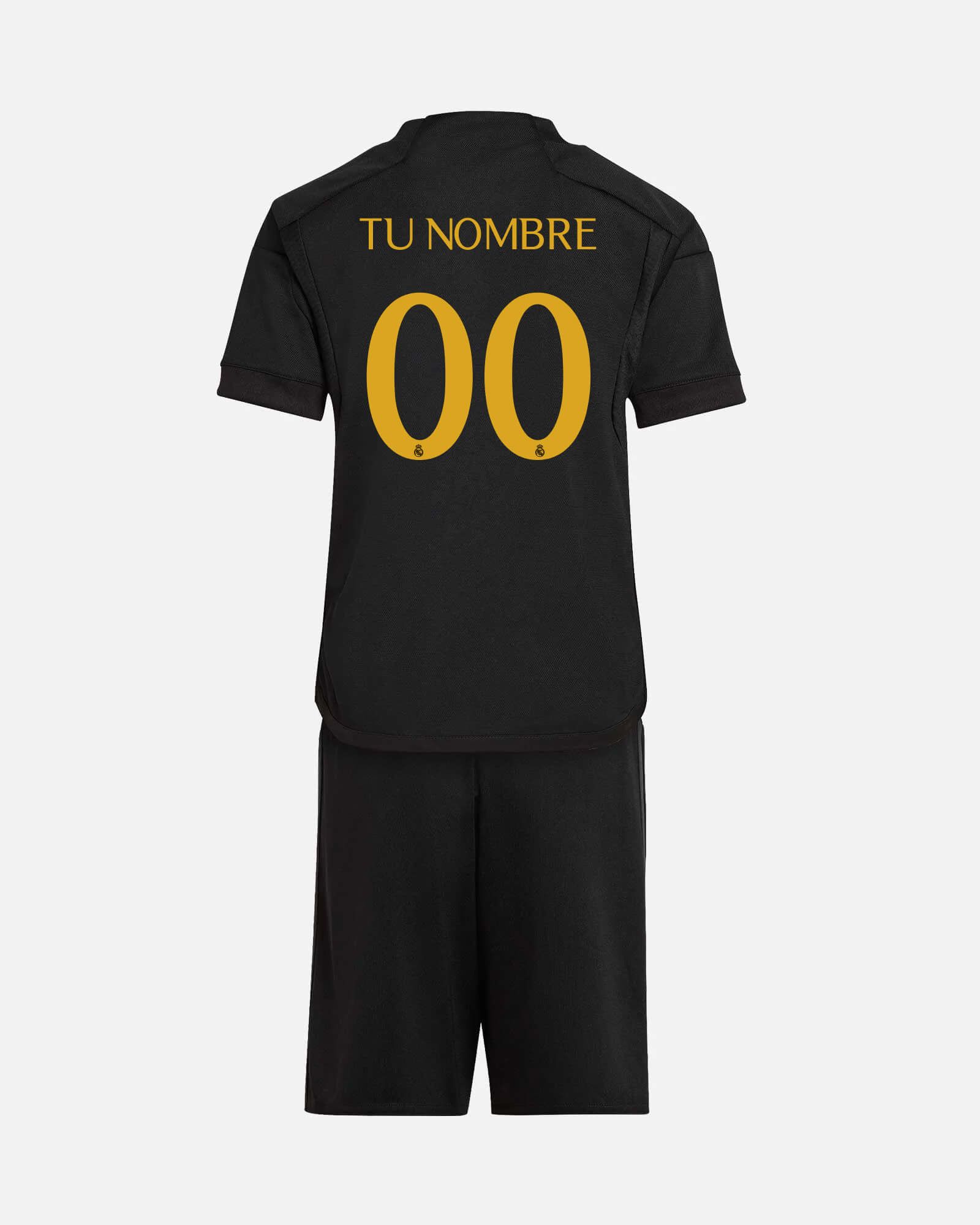 Set Equipación de Fútbol para Niños Real Madrid Adidas 3 MINI Negro (3 pcs)  - Descuentos alminuto