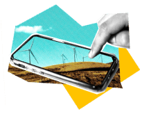 A finger tapping a mobile phone