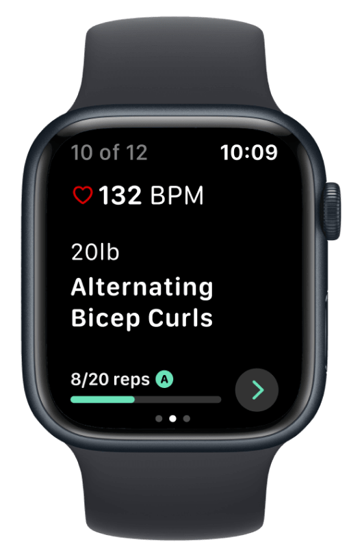 Apple Watch workout interface