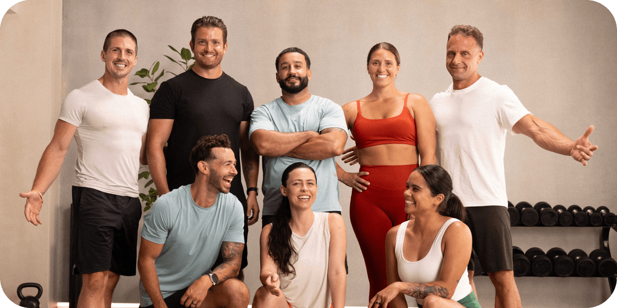 Group of diverse fitness coaches