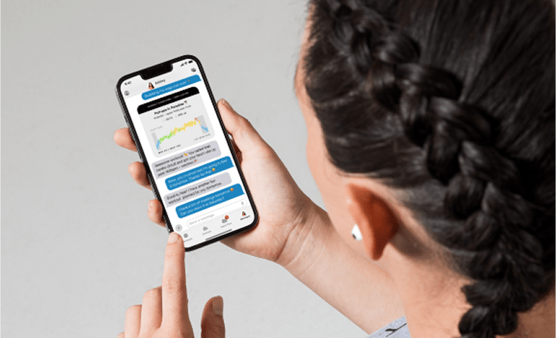 Woman using the Future app on her phone