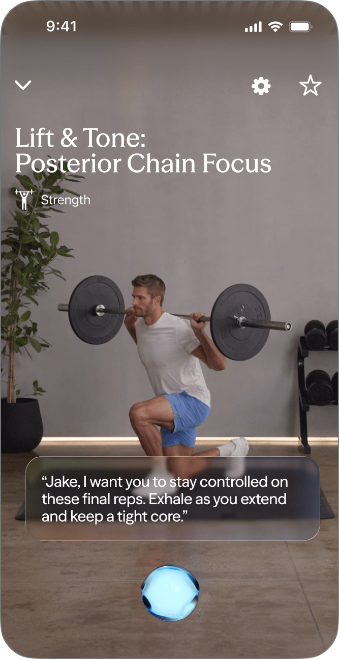 Person performing barbell lunge exercise