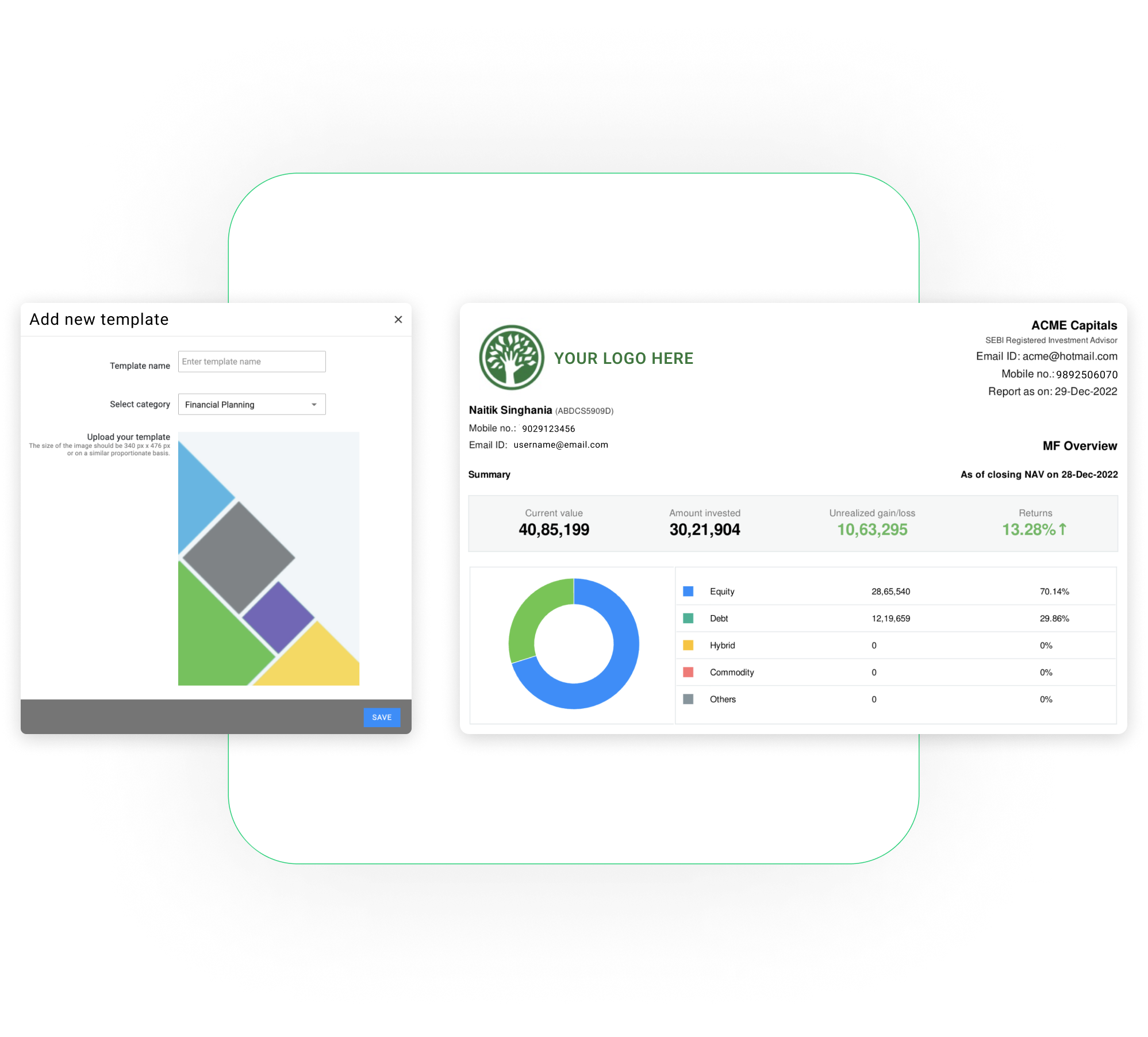 Custom financial reports