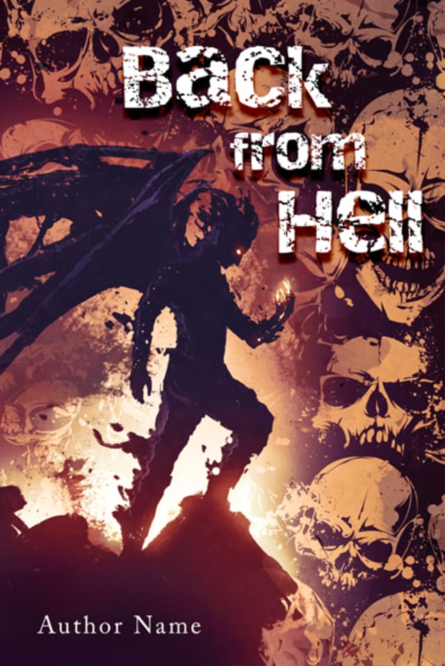Back From Hell — horror, fantasy, dark fantasy premade book cover