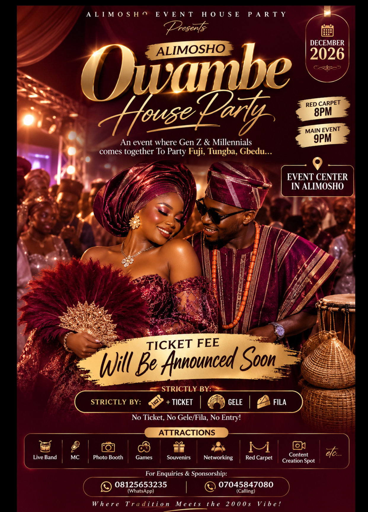 AlimoshoOwambeGenz&MillenialsEventHouseParty event poster