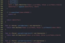 A snippet of code from the parser file of my language interpreter written in GO.