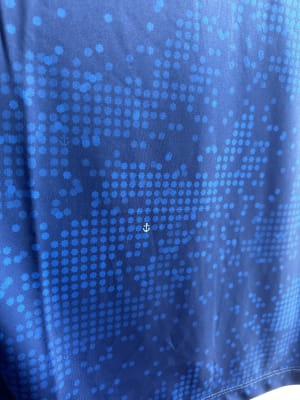 A close up of the 2024 Halifax Wanderers' home kit to better show the pattern.