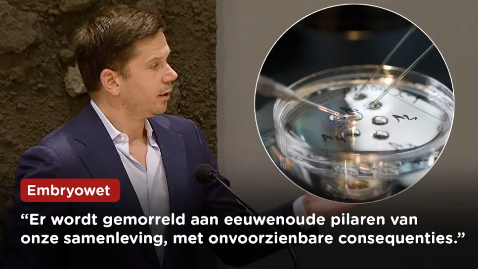 "Ik heb met de nodige walging van dit voorstel kennisgenomen", Van Meijeren (FVD) over embryowet