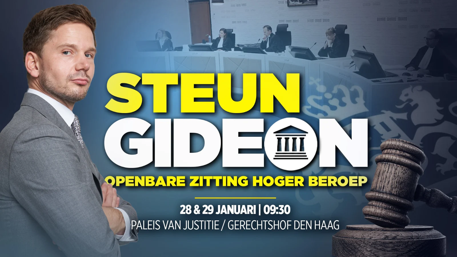 Hoger beroep Gideon: openbare zitting