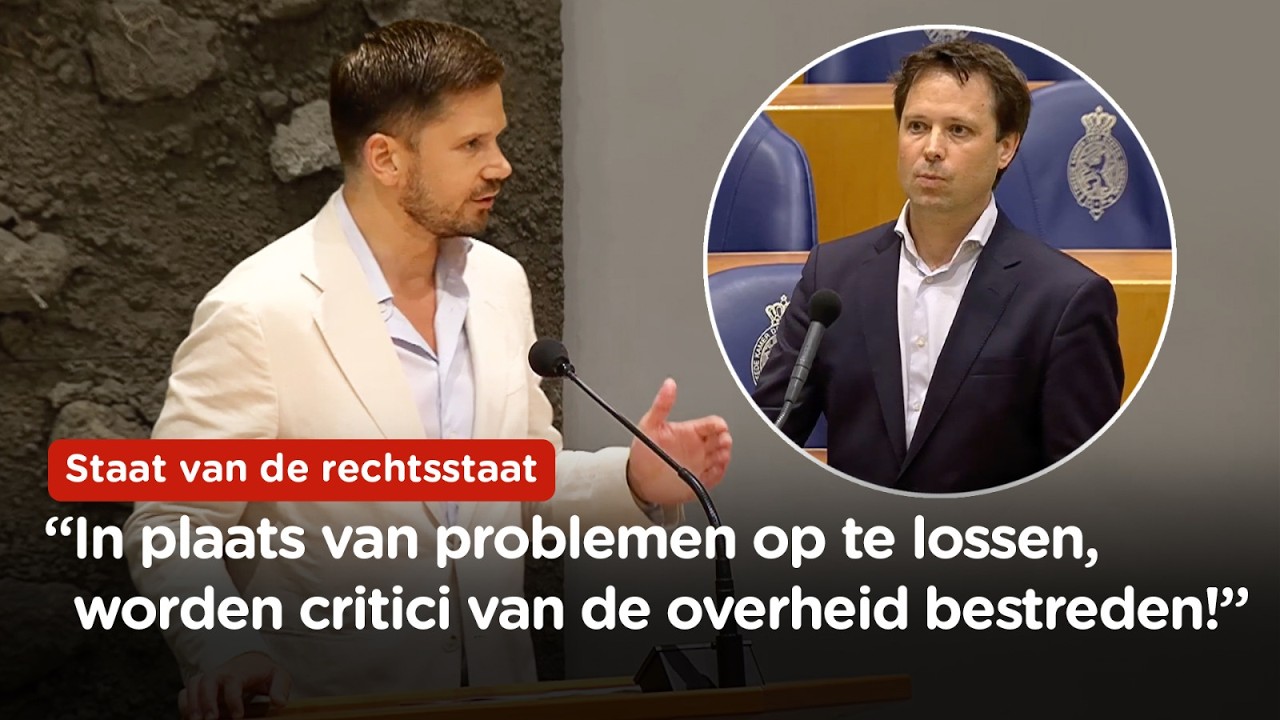 "Zolang kritiek op macht als gevaar wordt beschouwd, is de rechtsstaat verraden" Van Meijeren (FVD)