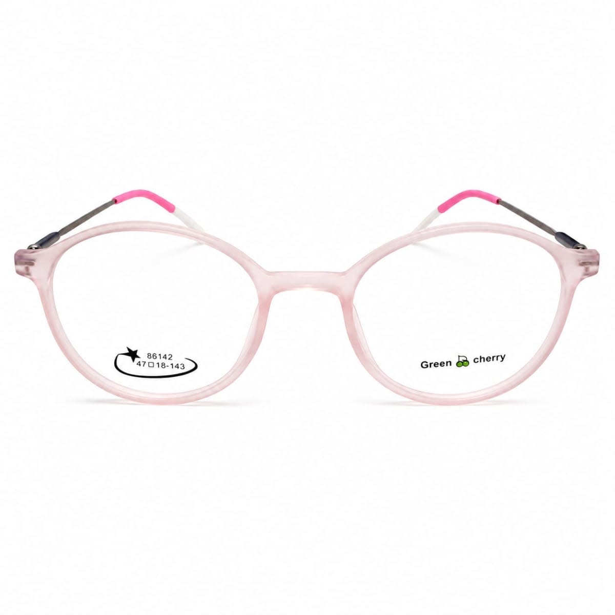 Green Cherry Pink Round Glasses