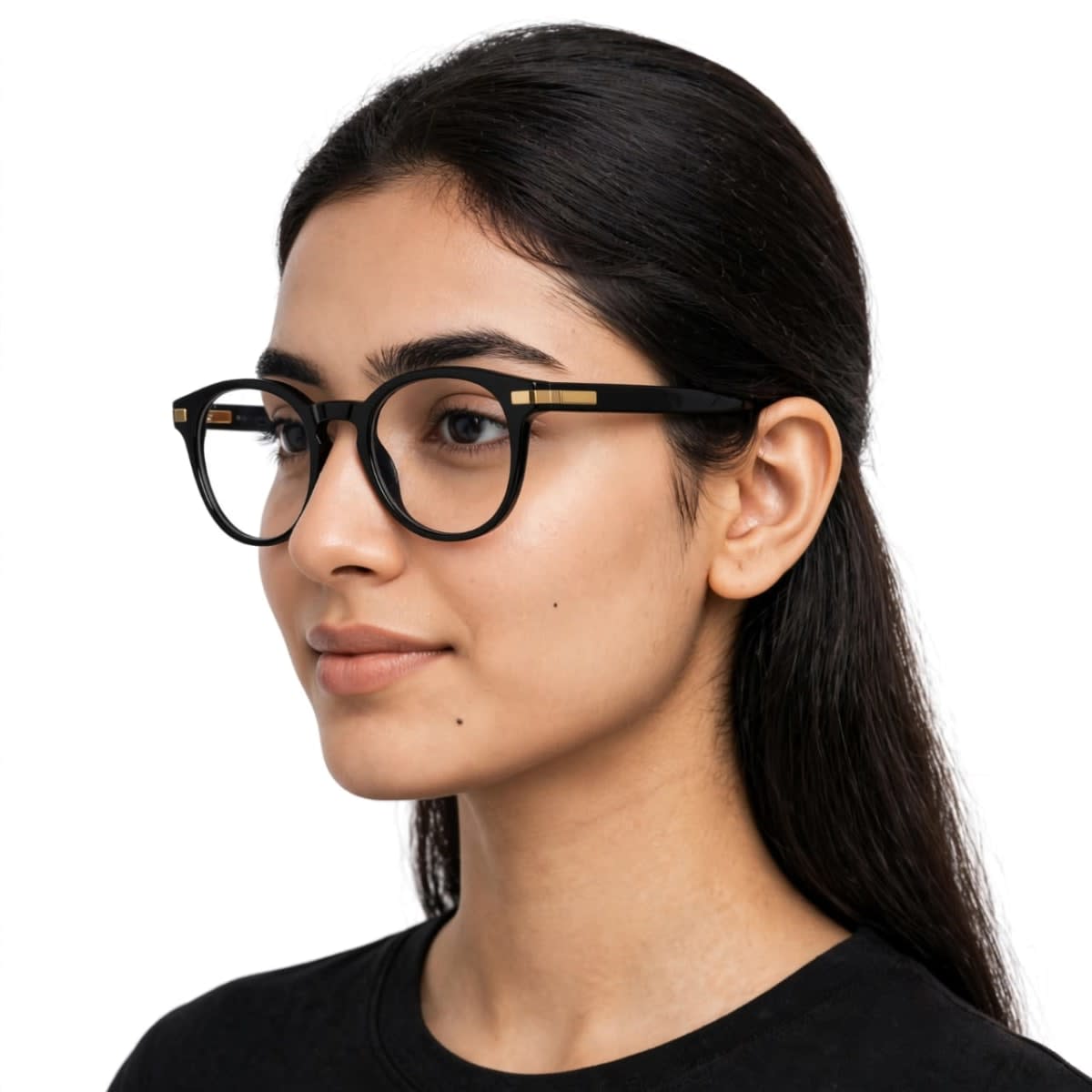 Sophisticated Black Frame with Gold Accents