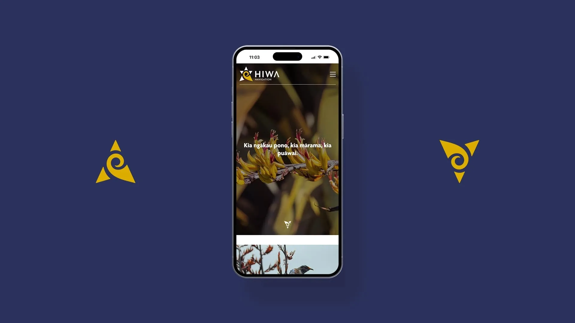mobile viewing the Hiwa navigation website