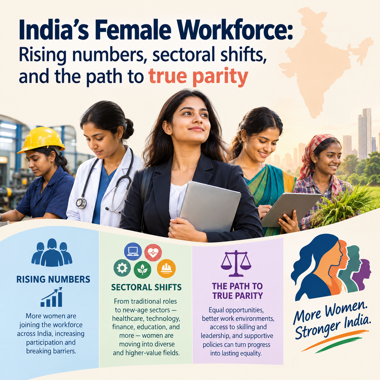 India’s female workforce: Rising numbers, sectoral shifts, and the path to true parity