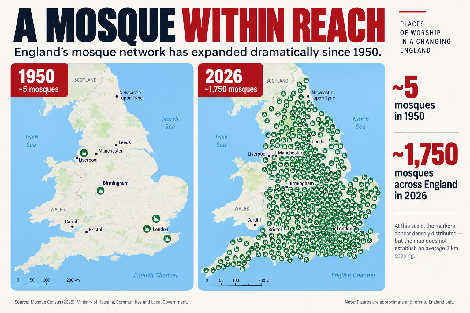 Rapid demographic shifts and rising Muslim populations are reshaping modern Britain