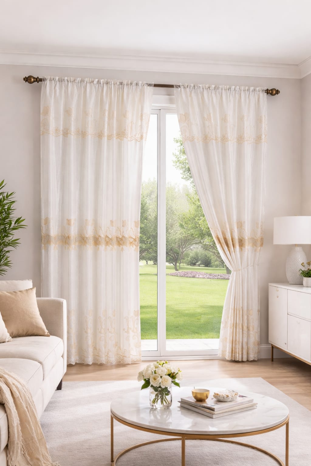 Cortinas voile bordadas en San Andresito de San José