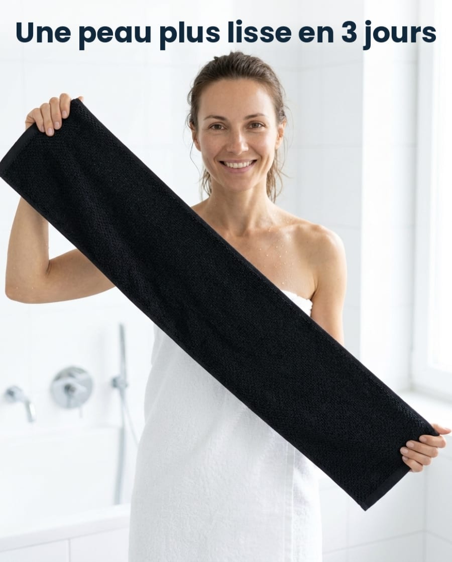 Serviette exfoliante TISSAÉ tenue à deux mains