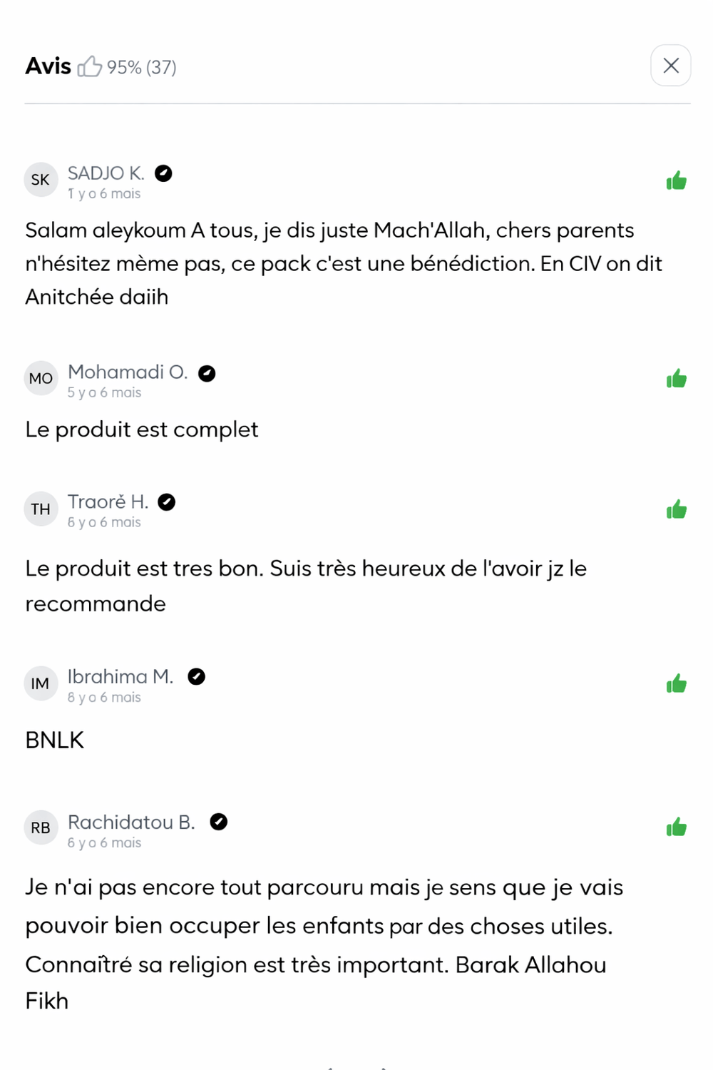 Avis client 1