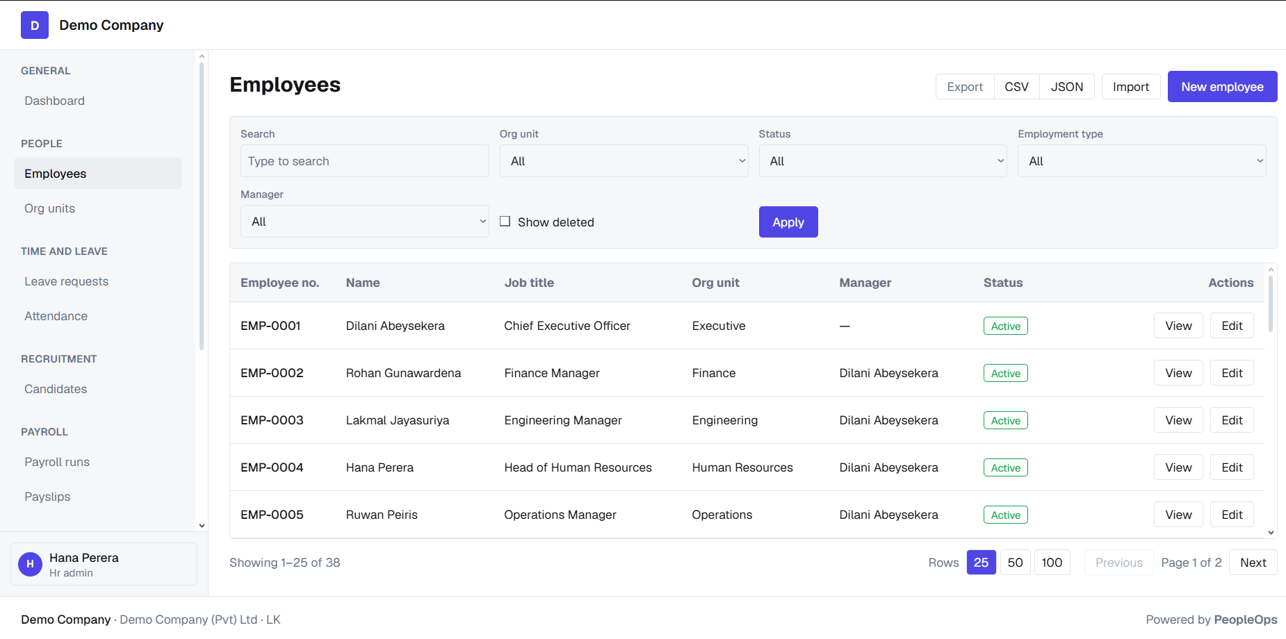 PeopleOps employee management