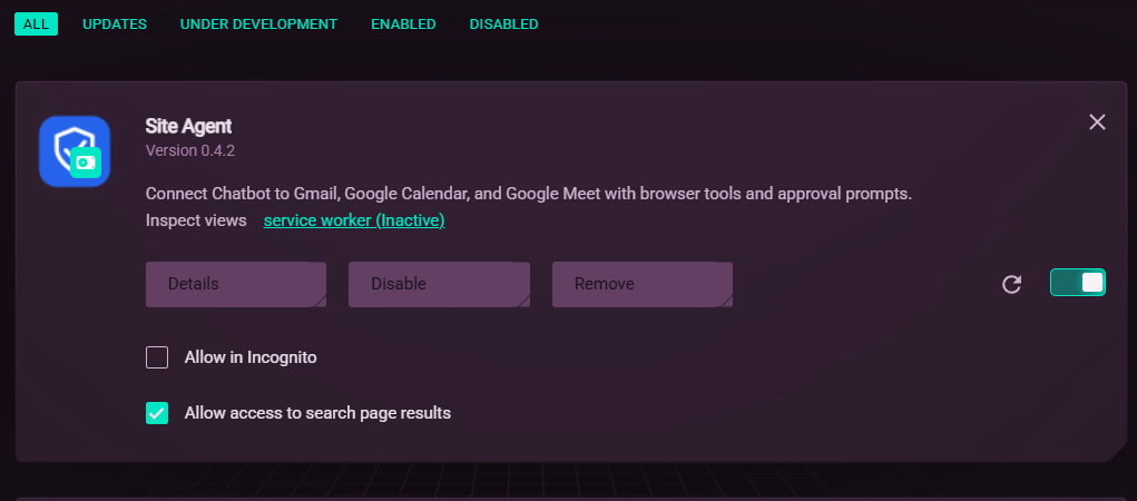 chatbot extension on browser