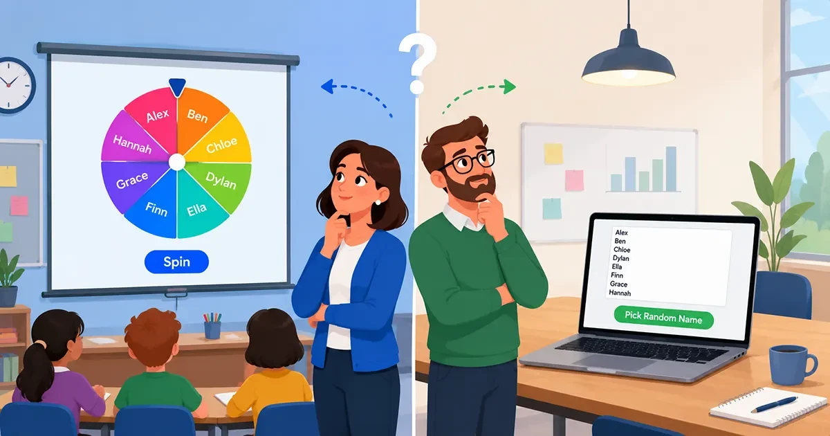 Spin Wheel vs Random Name Picker: When to Use Which