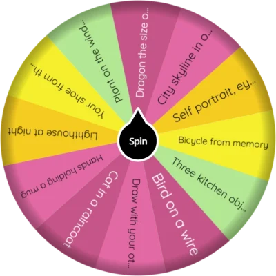 Drawing Prompt Wheel for Sketch Night