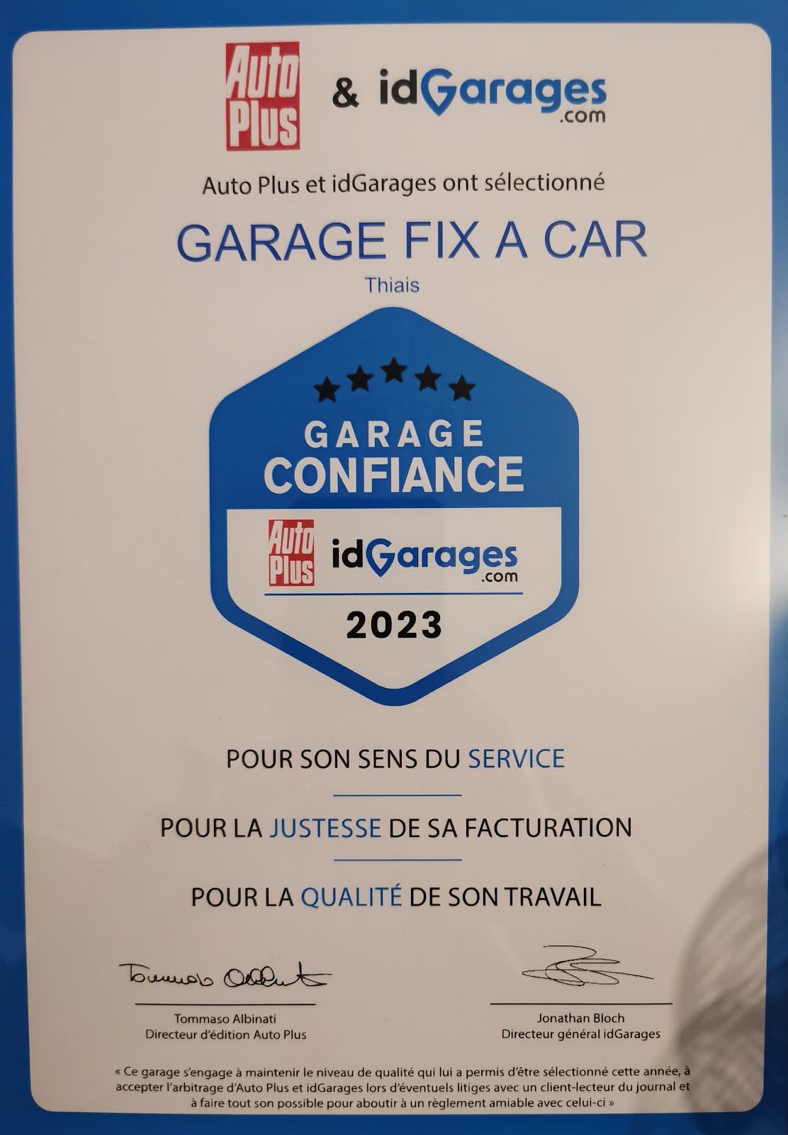 FIX A CAR - Garage de réparation automobile - Carrosserie - changement de pneumatiques - Achat et Vente de véhicules image