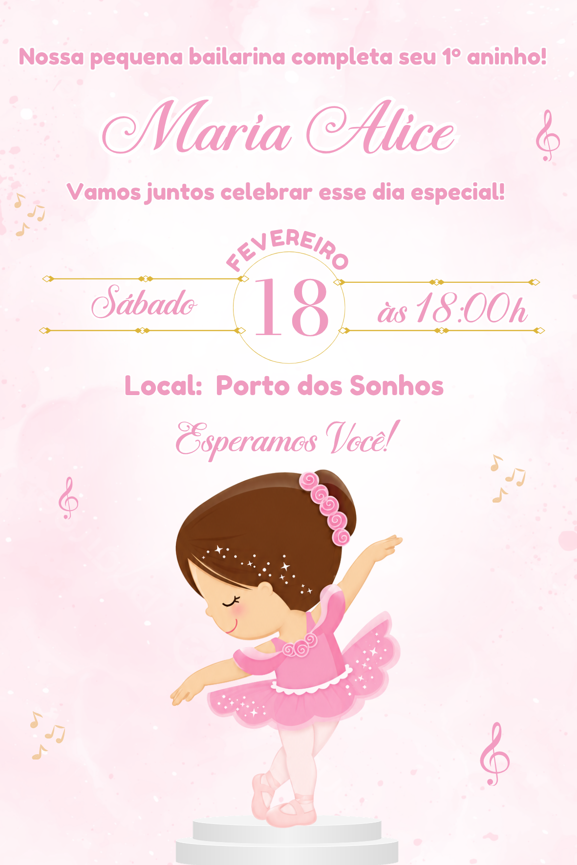 Convite Tradicional - Bailarina 