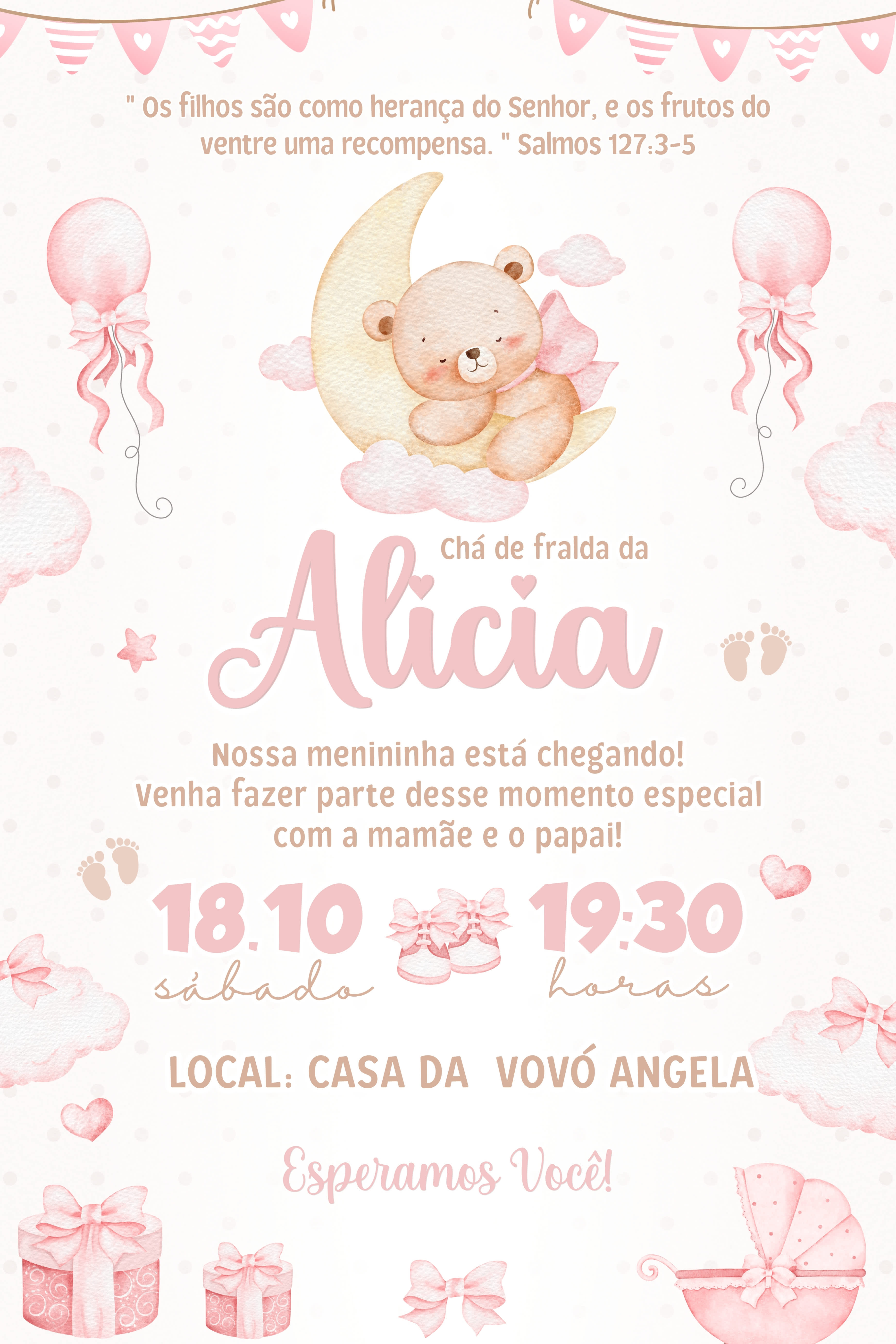 Convite Tradicional - Chá de bebê 1 