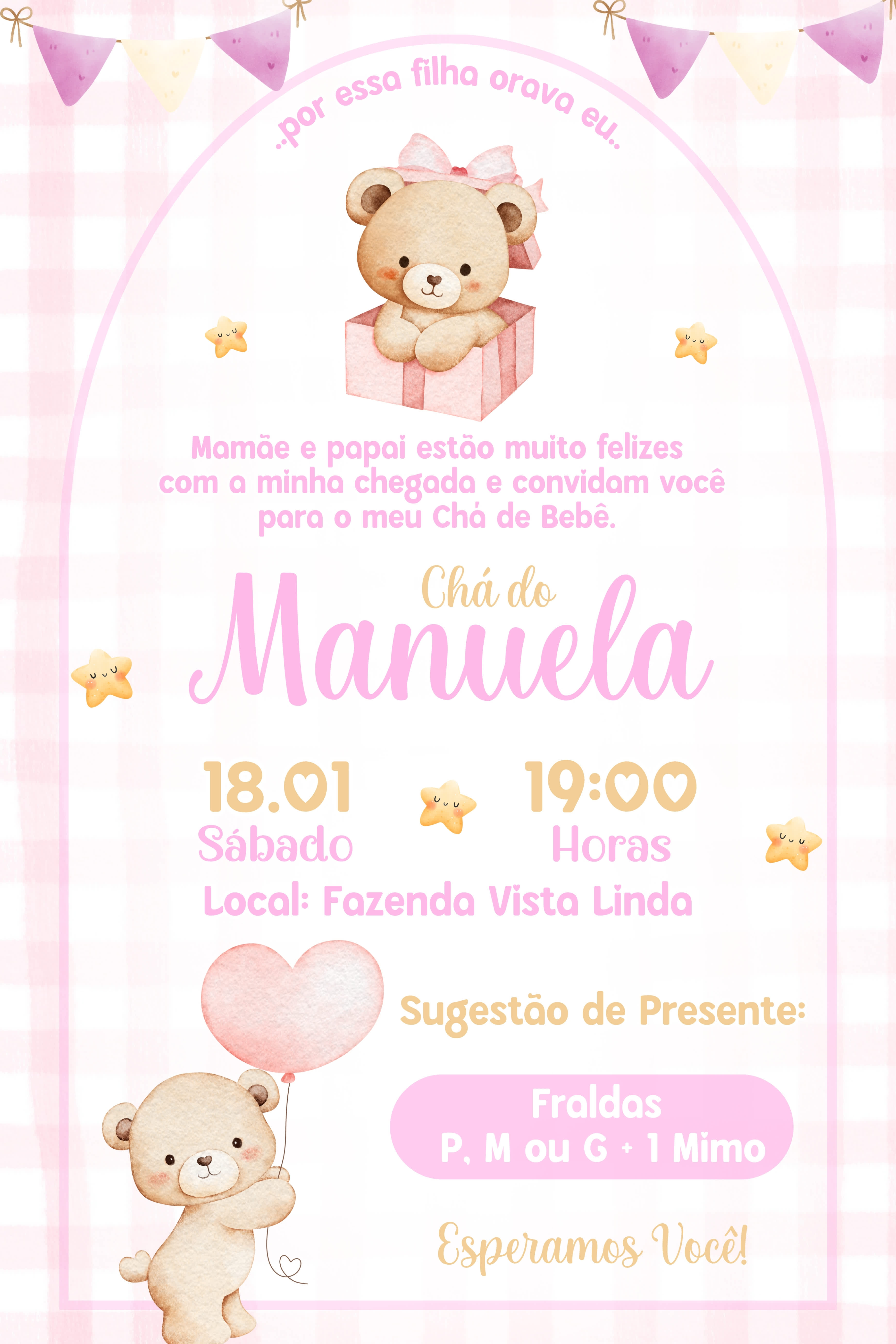 Convite Tradicional - Chá de bebê 4