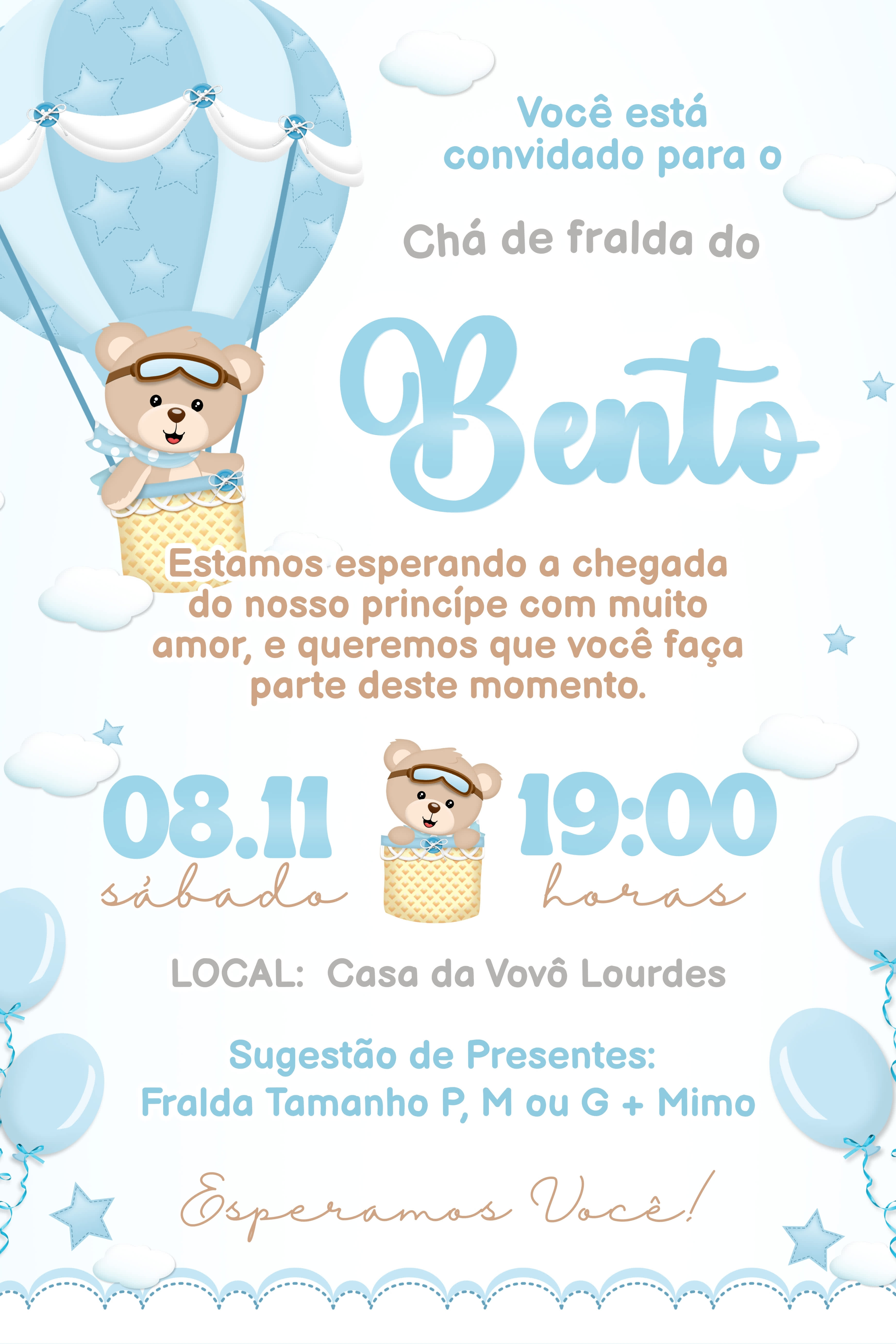 Convite Tradicional - Chá de bebê 2
