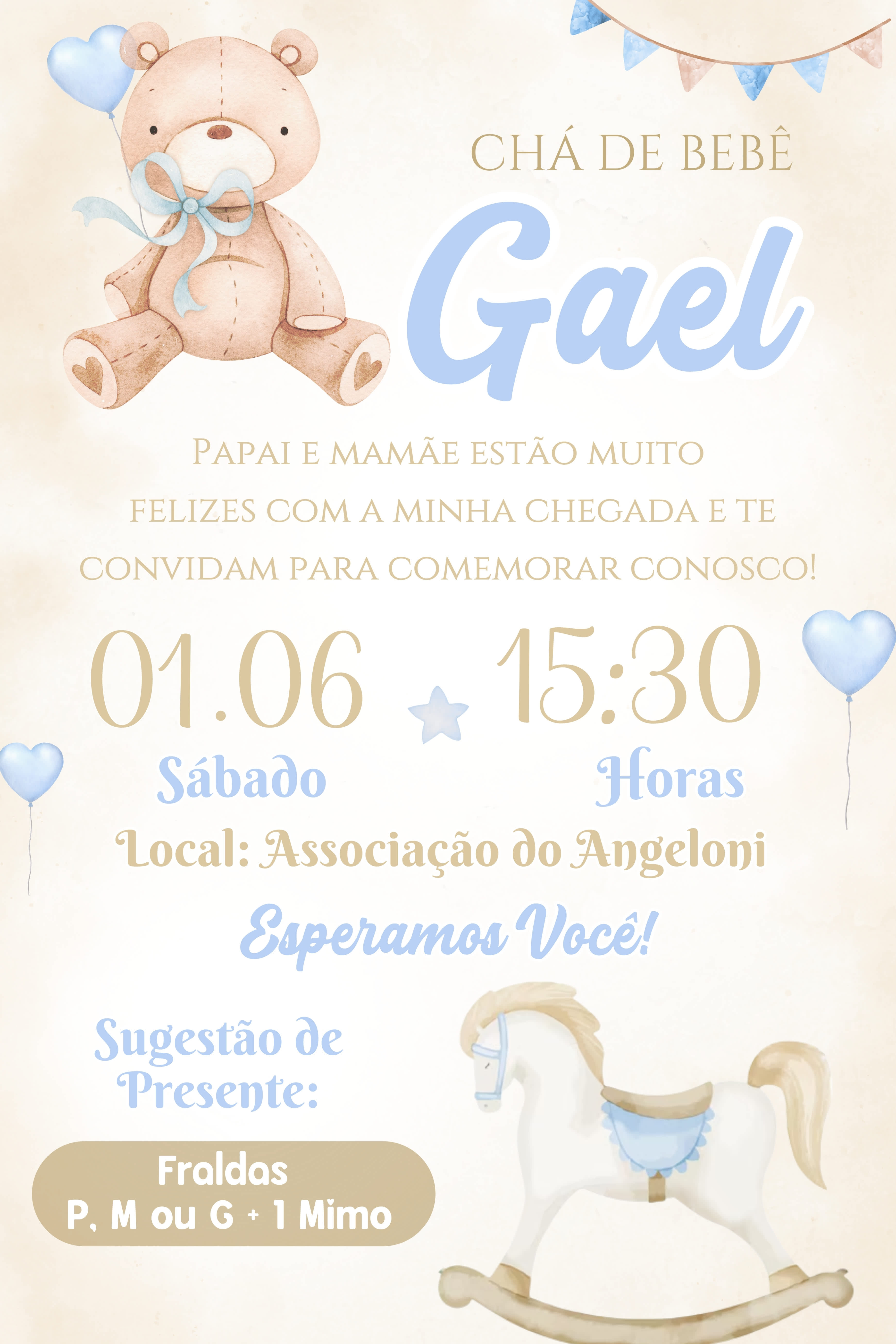 Convite Tradicional - Chá de bebê 3