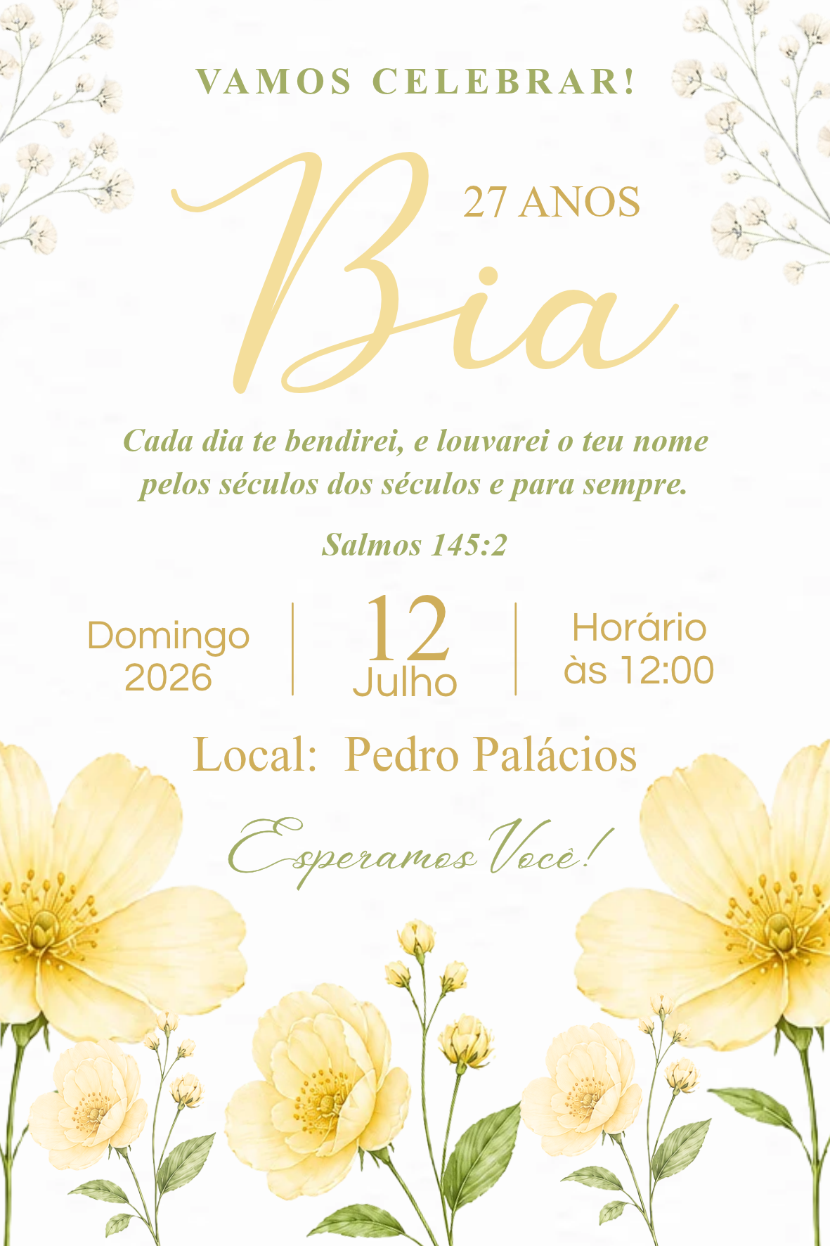 Convite Tradicional - Amarelo 