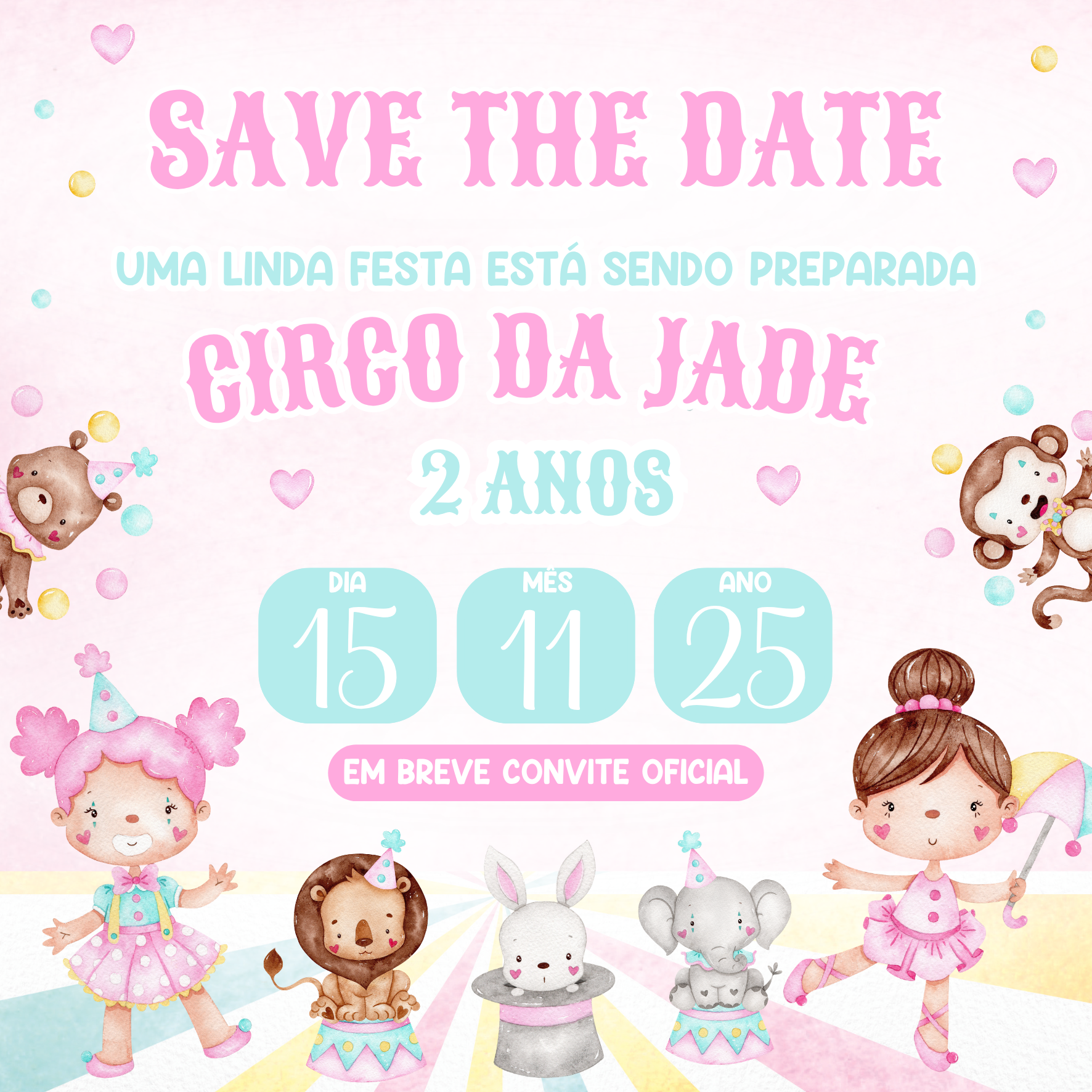 Save the date - Circo rosa  