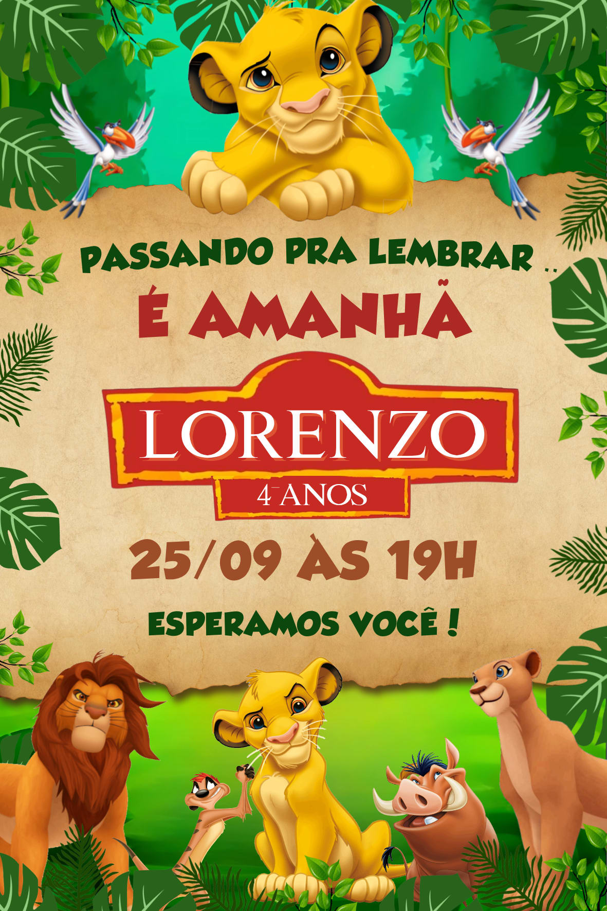 Lembrete - Rei leão — imagem principal