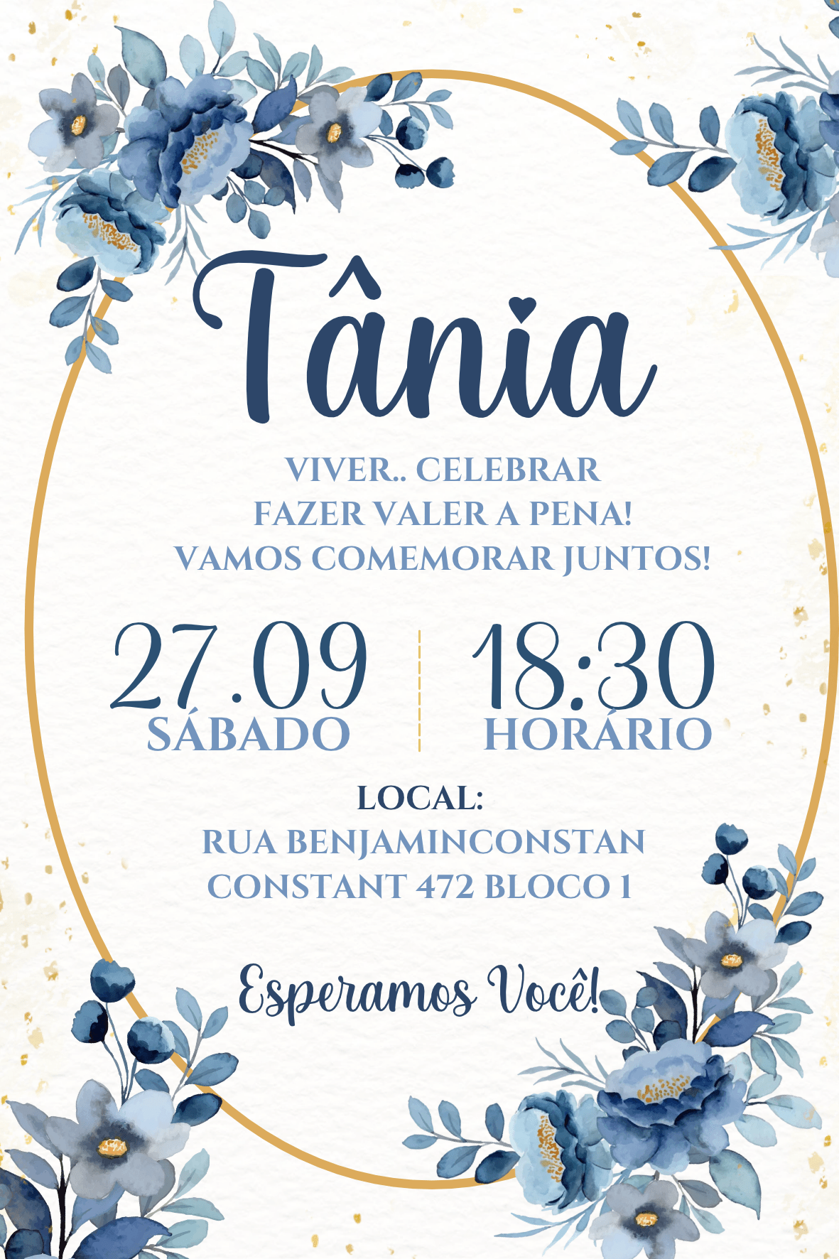 Convite Tradicional - Azul  — imagem principal