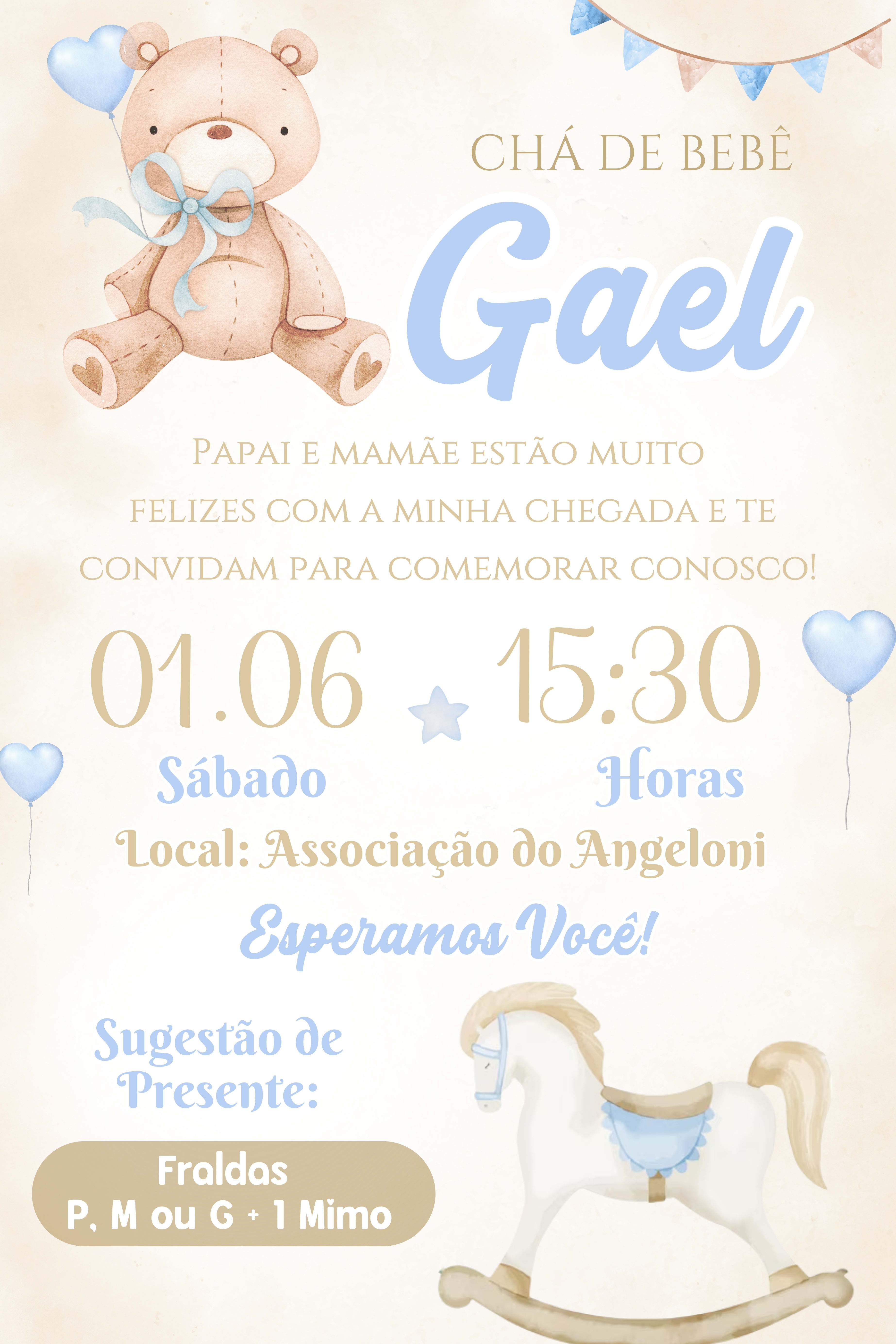 Convite Tradicional - Chá de bebê 3 — imagem principal