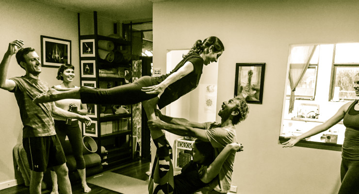 fun times in our acroyoga classes