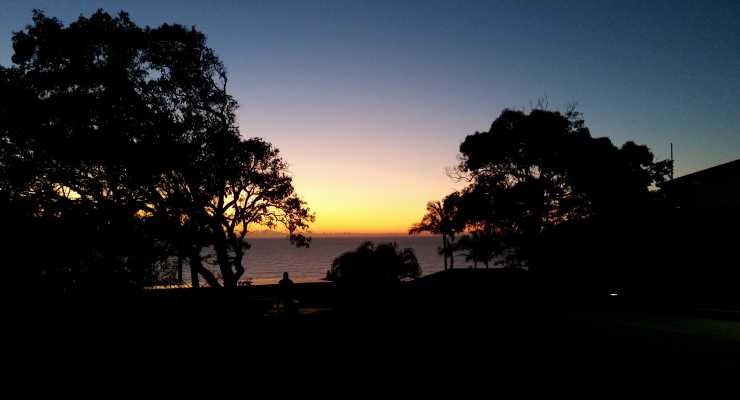 Sunrise Meditation overlooking the ocean. 