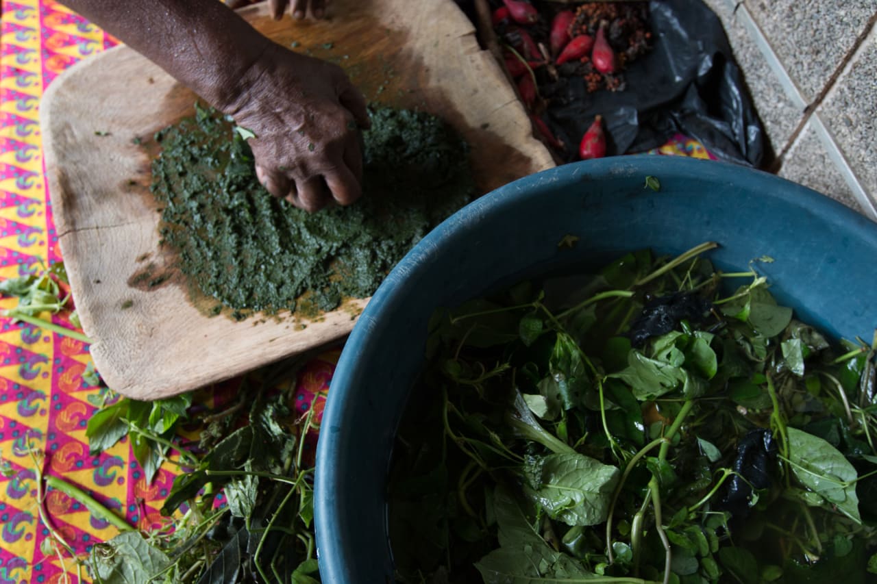 Preparação das folhas para Azagoa