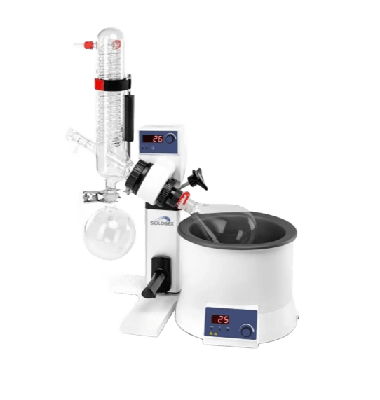 SCI100-S 5L Rotary Evaporator, Vertical Coiled Condenser, Manual Lift