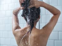 women in shower