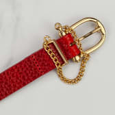 The British Belt Co. Charlie Ladies Skinny Belt Red cznqfi