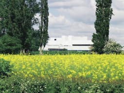 UK Atomic Energy Authority JET building rape seed field