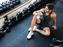 Core Values June Man Having Drink at the Gym